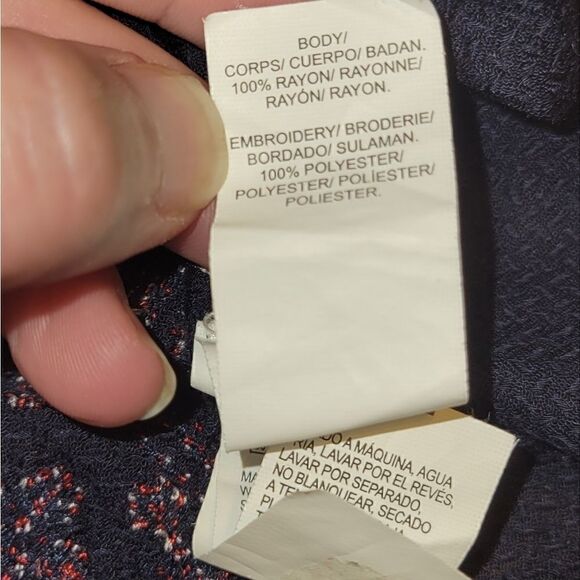 Lucky Brand Navy Embroidered Sleeveless Top L - Picture 10 of 10